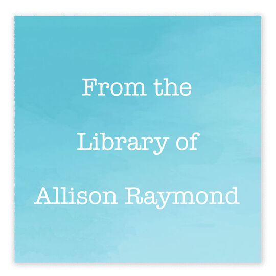 Blue Ombre Library Square Stickers